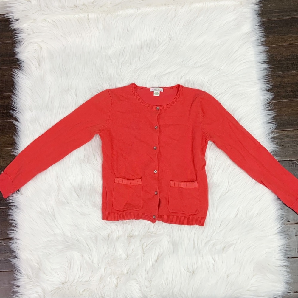 Kc Parker size 10-12Y red cardigan with pockets